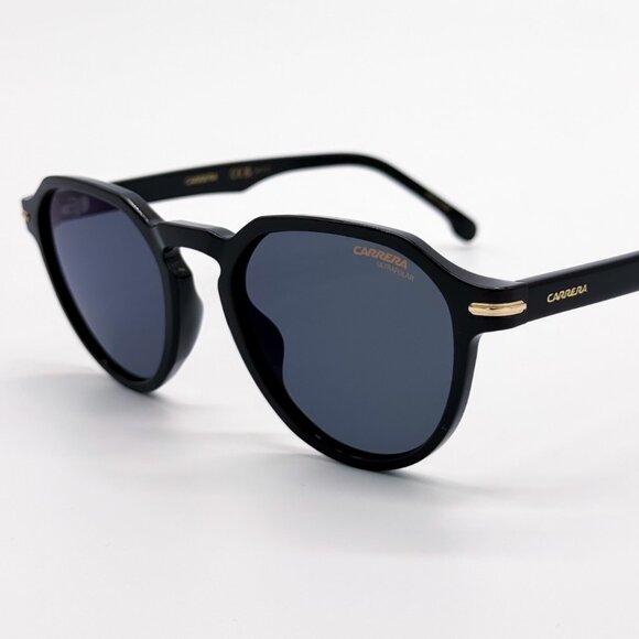 NEW CARRERA 314/S 0807 SUNGLASSES UNISEX BLACK ROUND EYEWEAR CARRERA - Picture 4 of 7